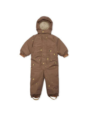 Konges Sløjd Nohr Puffer Snowsuit 2Y Brown and Lemons
